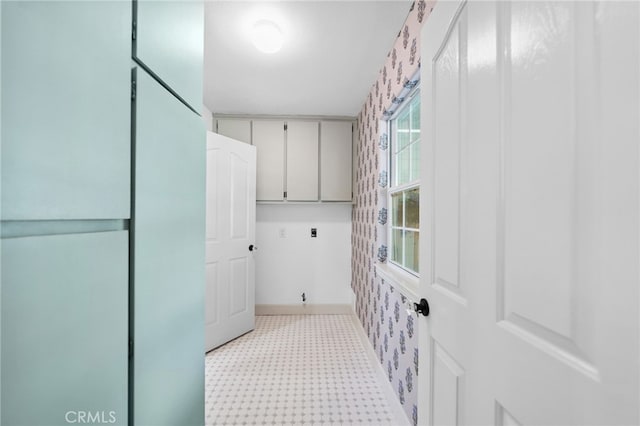 42333 Casa Verde, Temecula, CA 92592 - laundry room with cabinet space, light flooring, and electric dryer hookup