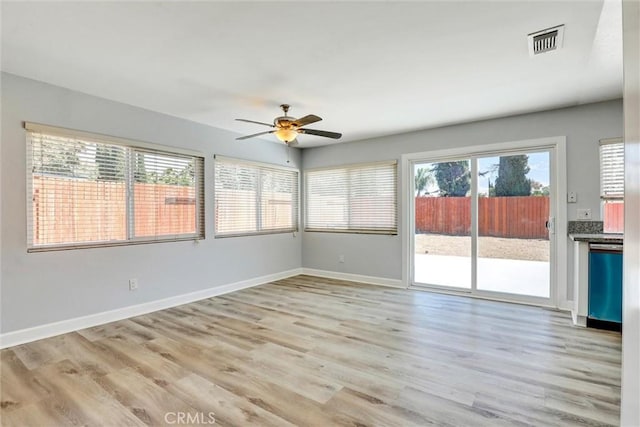 3810 Adams St, Lake Elsinore, CA 92530 - unfurnished room with a ceiling fan and light wood-style floors