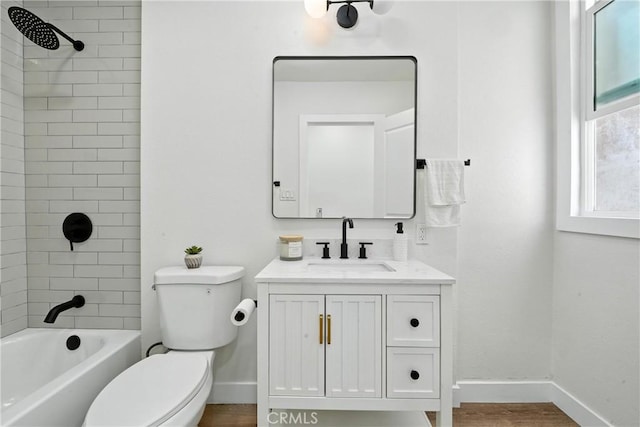 14581460 W 80th St, Los Angeles, CA 90047 - bathroom with vanity, shower / bath combination, and wood finished floors