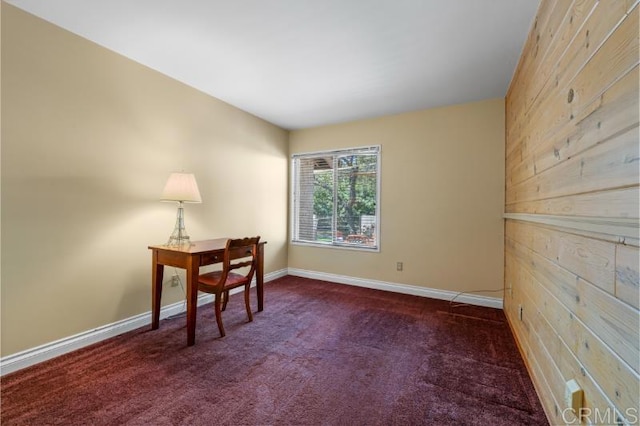 814 Cardamom Ct, Chula Vista, CA 91910 - carpeted home office with baseboards and wood walls
