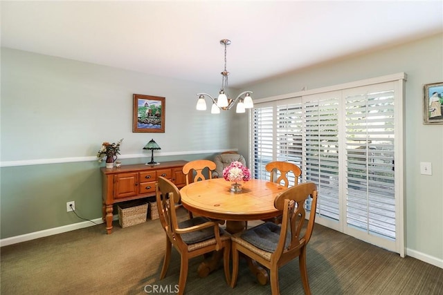 511 W Puente St Unit 4, Covina, CA 91722 - carpeted dining room with a chandelier and baseboards