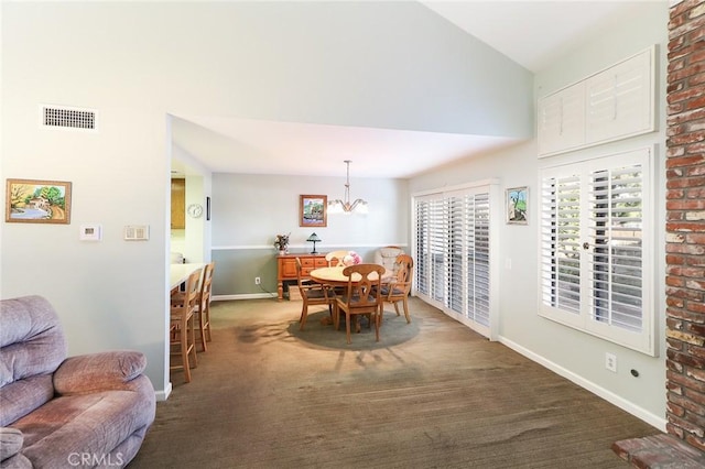 511 W Puente St Unit 4, Covina, CA 91722 - dining space with carpet floors and a chandelier