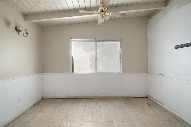 609 S Lassen St, Willows, CA 95988 - unfurnished room with wood finished floors, a ceiling fan, wainscoting, and wood ceiling