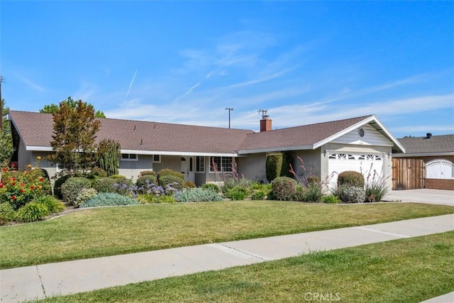 2692 N Fernside St, Orange, CA 92865 - single story home featuring an attached garage, concrete driveway, a front yard, a chimney, and stucco siding