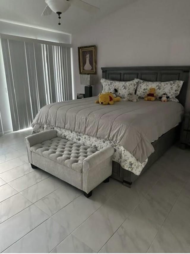 33878 Drifting Sands Cir, Thousand Palms, CA 92276 - bedroom featuring light tile patterned floors and ceiling fan