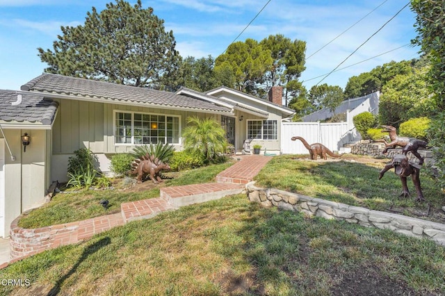 2302 Jayma Ln, La Crescenta, CA 91214 - ranch-style house with a tile roof and a chimney