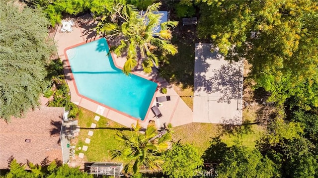 8841 White Oak Ave, Sherwood Forest, CA 91325 - view from above of property with a pool