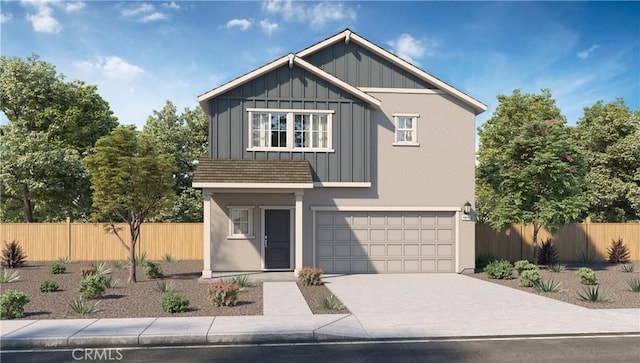 956 Pico Pl, Chico, CA 95928 - view of front of home featuring a garage, board and batten siding, concrete driveway, and stucco siding