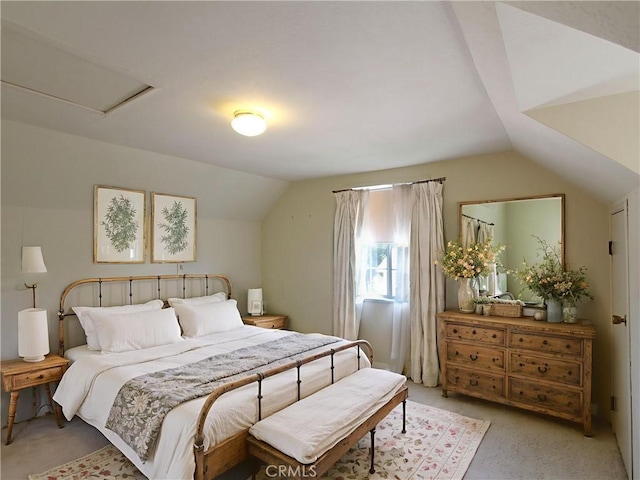 1023 Fremont St, Calimesa, CA 92320 - bedroom with vaulted ceiling and light carpet