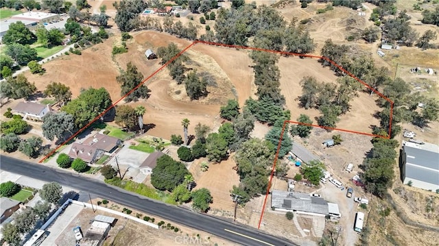 1023 Fremont St, Calimesa, CA 92320 - aerial overview of property's location with property boundaries highlighted