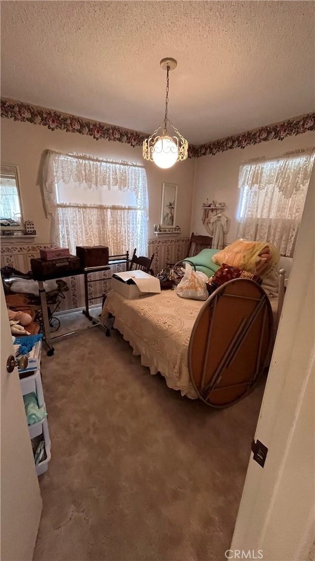 14020 Avion Dr, La Mirada, CA 90638 - bedroom featuring multiple windows, a textured ceiling, and carpet floors