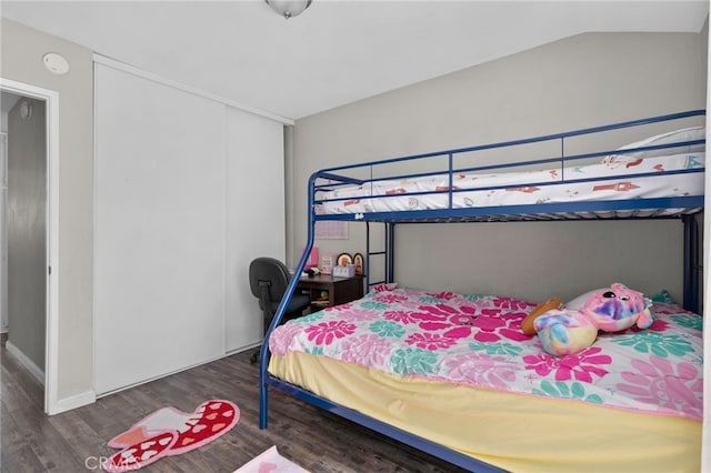 13948 Dawson St, Garden Grove, CA 92843 - bedroom with wood finished floors, a closet, and lofted ceiling