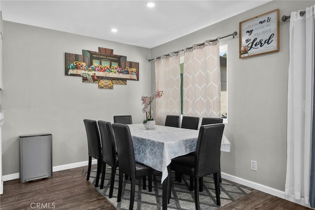 13948 Dawson St, Garden Grove, CA 92843 - dining space featuring dark wood-style flooring and recessed lighting