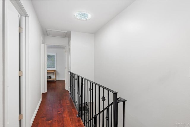 1833 Stonebrook Ln, Encinitas, CA 92024 - hall with attic access, hardwood / wood-style flooring, and an upstairs landing