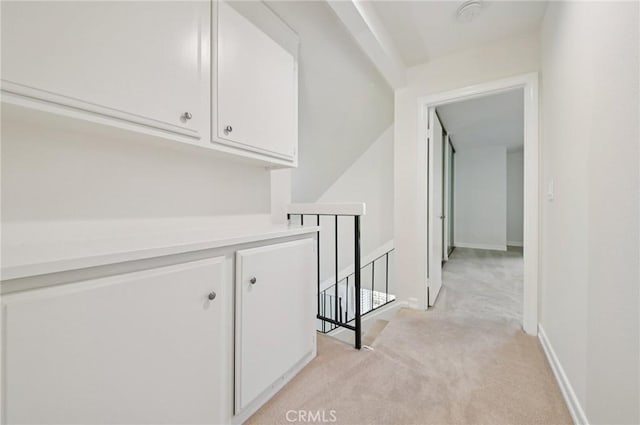 1984 Mount Shasta Dr, San Pedro, CA 90732 - hall with an upstairs landing and light colored carpet