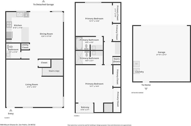 1984 Mount Shasta Dr, San Pedro, CA 90732 - view of floor plan / room layout