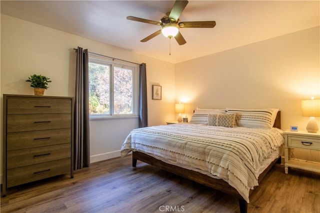 42179 High Point Ct, Ahwahnee, CA 93601 - bedroom featuring wood finished floors and ceiling fan