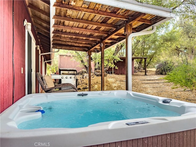 42179 High Point Ct, Ahwahnee, CA 93601 - view of pool featuring a hot tub and grilling area