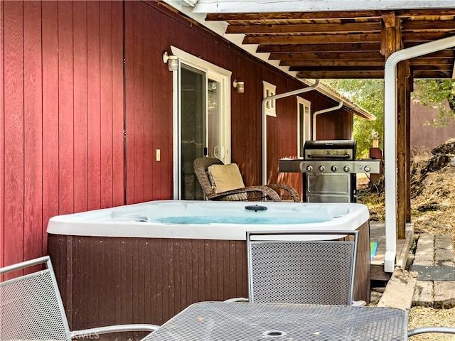 42179 High Point Ct, Ahwahnee, CA 93601 - view of patio with a hot tub and a grill