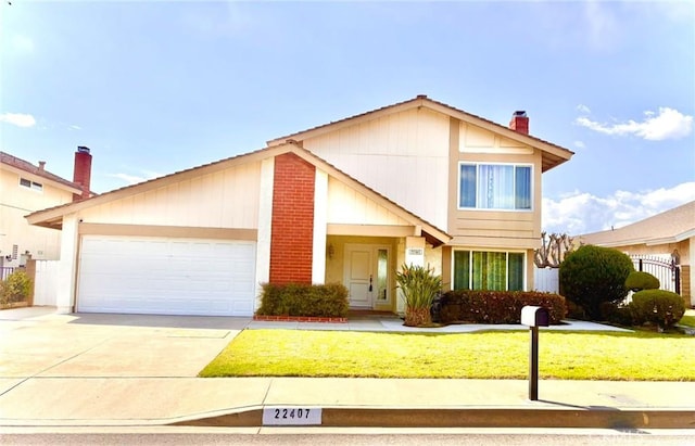 22407 Birds Eye Dr, Diamond Bar, CA 91765 - traditional home featuring a chimney, a garage, and driveway