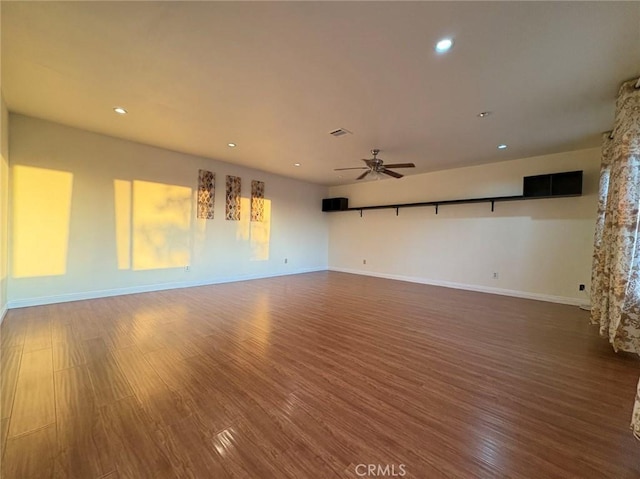 22407 Birds Eye Dr, Diamond Bar, CA 91765 - empty room with wood finished floors, ceiling fan, and recessed lighting