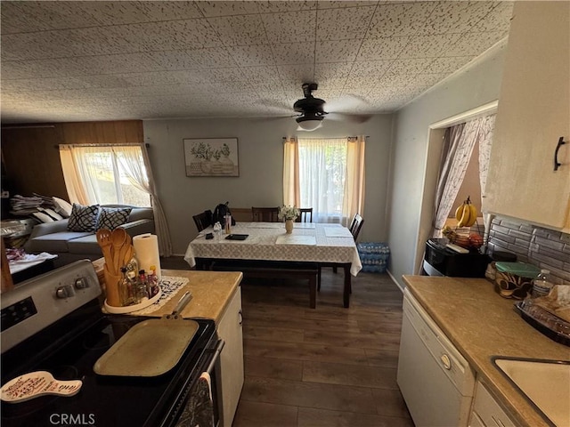 23789 Zuger, Crestline, CA 92325 - dining room featuring dark wood-style flooring and a ceiling fan