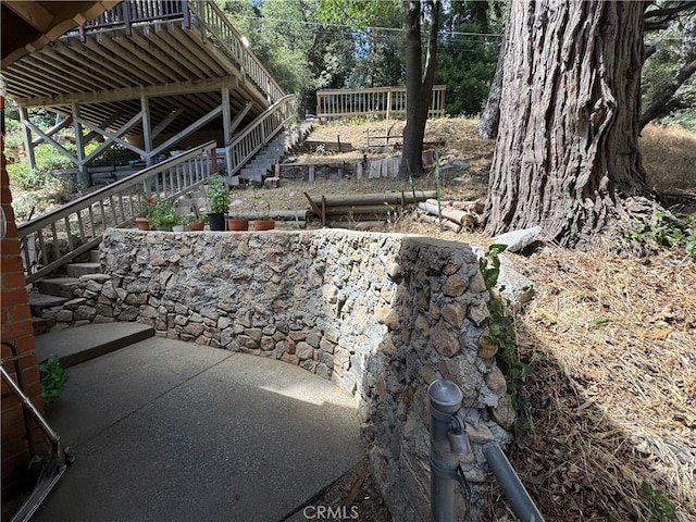 23789 Zuger, Crestline, CA 92325 - view of patio featuring stairway