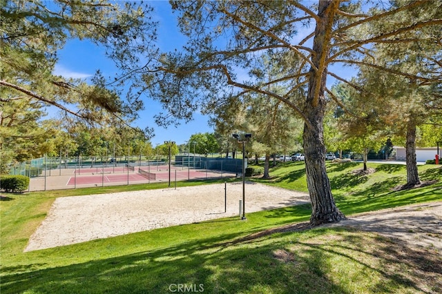 13106 Thicket Pl, Corona, CA 92883 - surrounding community with a tennis court and volleyball court