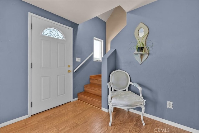 36227 Montezuma Valley Rd, Ranchita, CA 92066 - entrance foyer featuring healthy amount of natural light, wood finished floors, and stairway