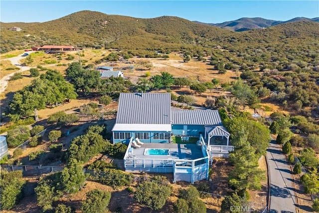 36227 Montezuma Valley Rd, Ranchita, CA 92066 - view from above of property with a mountain backdrop
