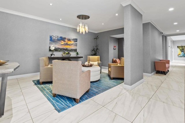 2500 Torrey Pines Rd Unit 805, La Jolla, CA 92037 - common area with recessed lighting and ornamental molding