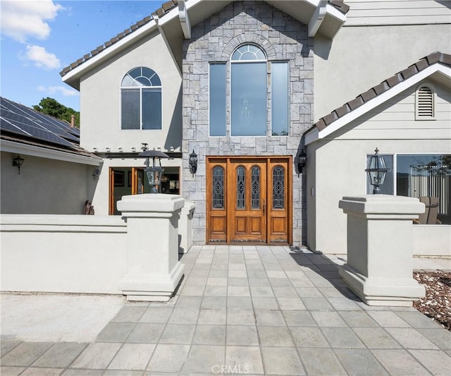 40620 Via Ranchitos, Fallbrook, CA 92028 - doorway to property with stone siding and stucco siding