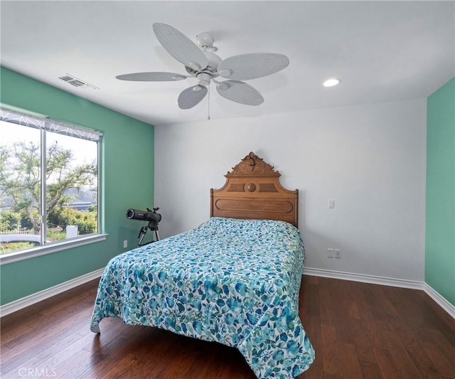 40620 Via Ranchitos, Fallbrook, CA 92028 - bedroom featuring wood finished floors, ceiling fan, and recessed lighting