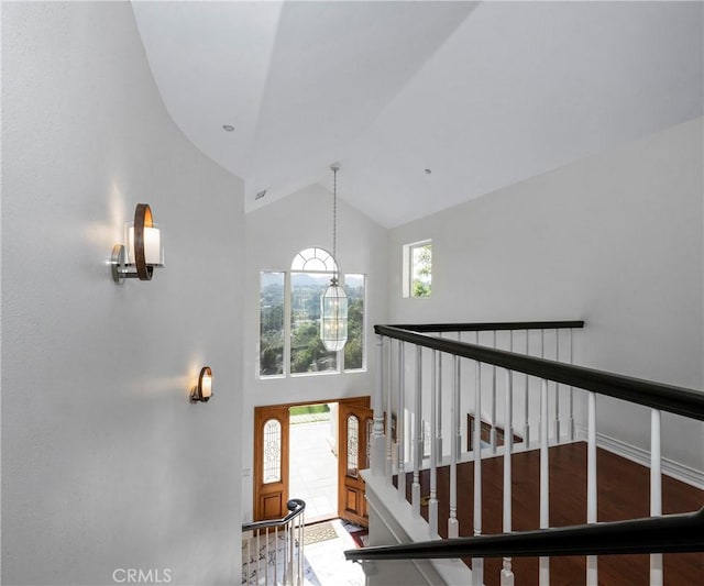 40620 Via Ranchitos, Fallbrook, CA 92028 - staircase with high vaulted ceiling