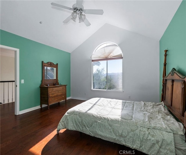 40620 Via Ranchitos, Fallbrook, CA 92028 - bedroom with lofted ceiling, wood finished floors, and a ceiling fan