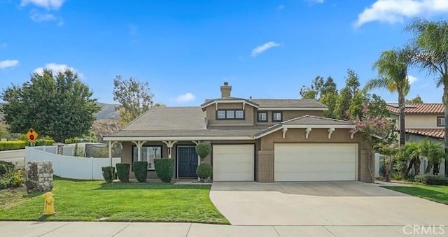 27509 Colt Dr, Corona, CA 92883 - view of front of property featuring concrete driveway, an attached garage, stucco siding, and brick siding