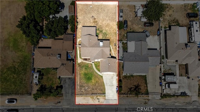 9562 Locust Ave, Fontana, CA 92335 - aerial perspective of suburban area featuring property boundaries highlighted