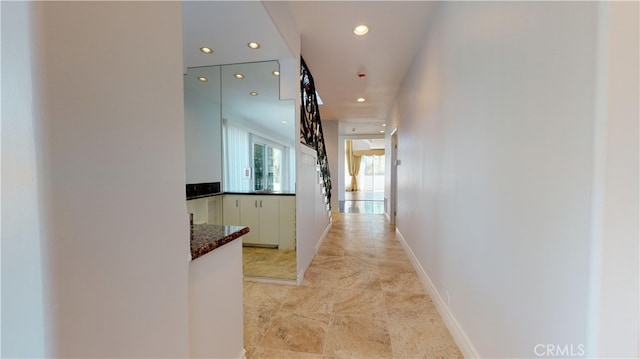 22500 N Summit Ridge Cir, Chatsworth, CA 91311 - corridor with recessed lighting and baseboards
