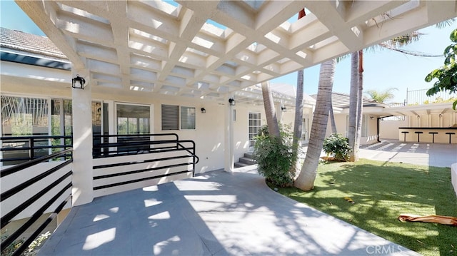 22500 N Summit Ridge Cir, Chatsworth, CA 91311 - view of patio / terrace with a pergola