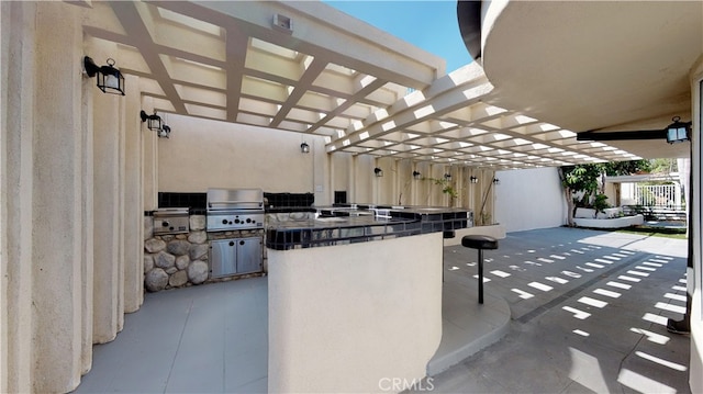 22500 N Summit Ridge Cir, Chatsworth, CA 91311 - view of patio / terrace with area for grilling and a pergola