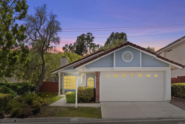 2009 Pointer Gln, Escondido, CA 92029 - ranch-style house featuring driveway, an attached garage, and a chimney