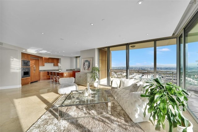 5124 Scholarship Unit 1007, Irvine, CA 92612 - living area with floor to ceiling windows and recessed lighting