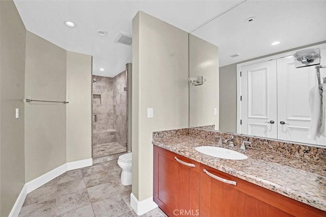 5124 Scholarship Unit 1007, Irvine, CA 92612 - bathroom featuring vanity, a stall shower, and recessed lighting
