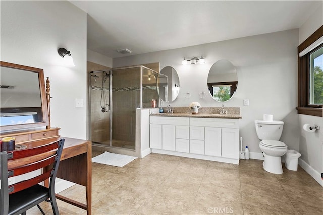 3354 Orange St, Riverside, CA 92501 - full bath with double vanity and a stall shower