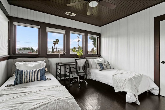 3354 Orange St, Riverside, CA 92501 - bedroom featuring multiple windows, wood finished floors, and ceiling fan