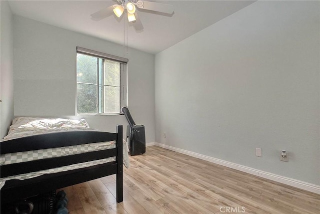 25401 Holly Beach Dr, Saugus, CA 91350 - bedroom featuring light wood finished floors and ceiling fan