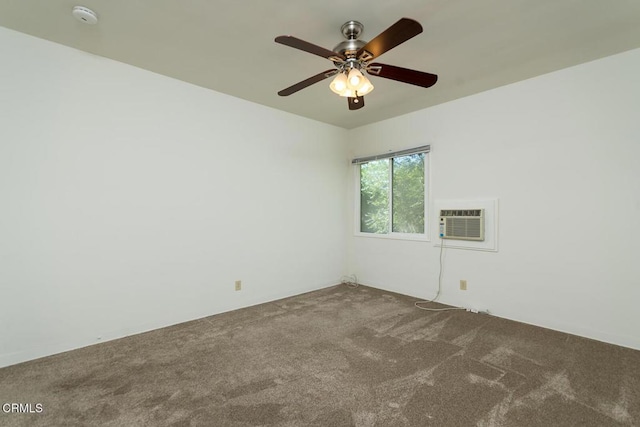 3910 Vista Ct, La Crescenta, CA 91214 - carpeted spare room with ceiling fan, a smoke detector, and a wall unit AC