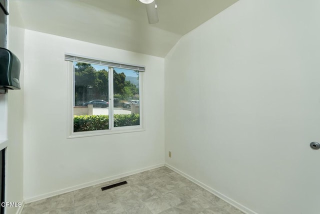 3910 Vista Ct, La Crescenta, CA 91214 - spare room featuring ceiling fan and lofted ceiling