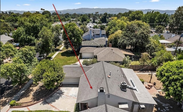 7021 Shoshone Ave, Lake Balboa, CA 91406 - view from above of property featuring mountains