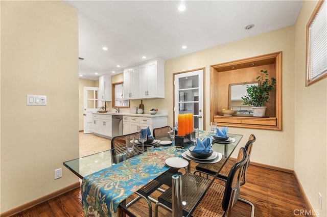 7021 Shoshone Ave, Lake Balboa, CA 91406 - dining area with light wood-style flooring and recessed lighting